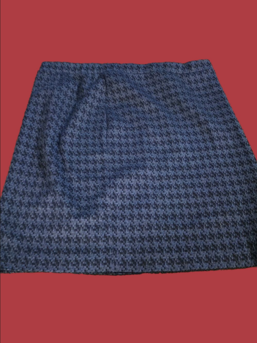 4/$67 Deal! Vintage Women's Black & Grey Houndstooth A-Line Skirt